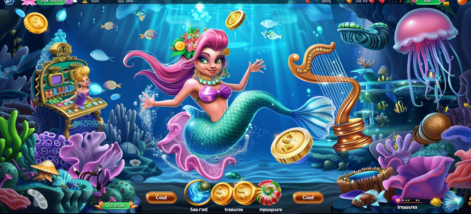 Caça-níqueis de sereia online com tesouros do mar no pxxbet cassino